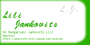 lili jankovits business card